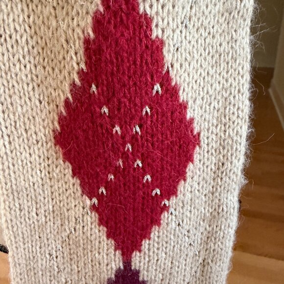 GAP San Francisco California Argyle Alpaca Blend Knit Scarf Reversible - Picture 8 of 10